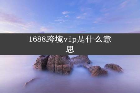 1688跨境vip是什么意思