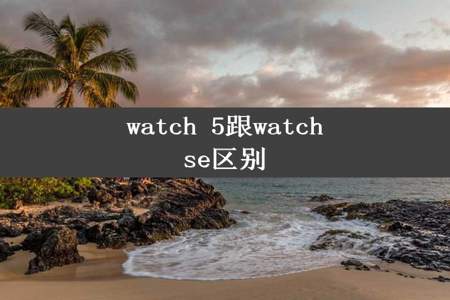 watch 5跟watchse区别