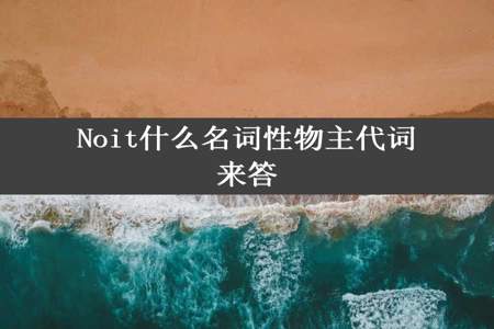 Noit什么名词性物主代词来答