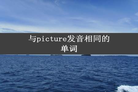 与picture发音相同的单词