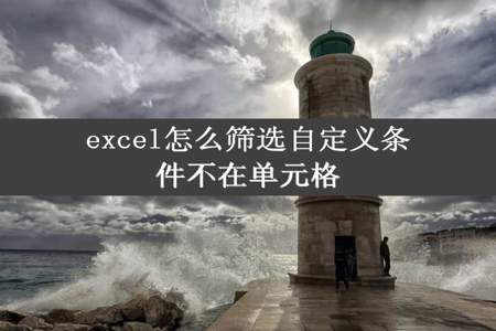 excel怎么筛选自定义条件不在单元格