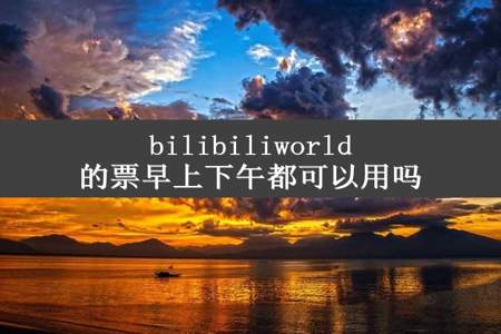 bilibiliworld的票早上下午都可以用吗