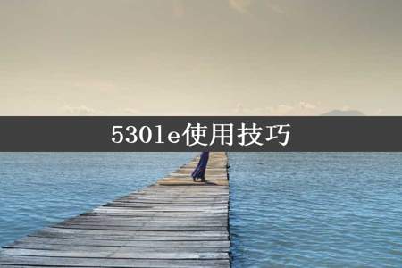 530le使用技巧