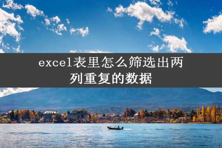 excel表里怎么筛选出两列重复的数据