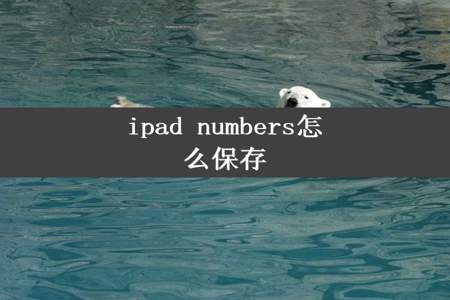 ipad numbers怎么保存