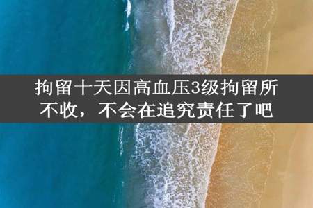 拘留十天因高血压3级拘留所不收，不会在追究责任了吧