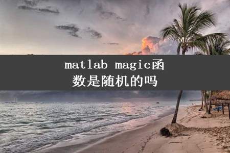 matlab magic函数是随机的吗