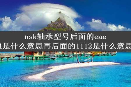 nsk轴承型号后面的eae4是什么意思再后面的1112是什么意思