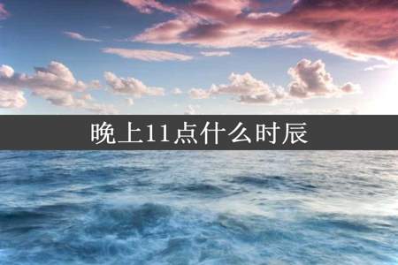 晚上11点什么时辰