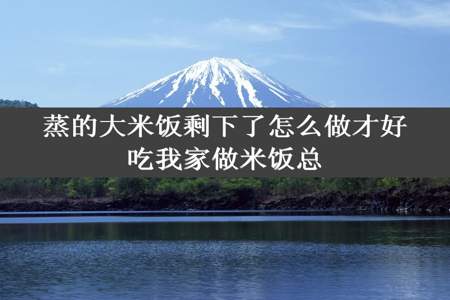 蒸的大米饭剩下了怎么做才好吃我家做米饭总