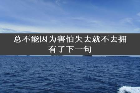 总不能因为害怕失去就不去拥有了下一句