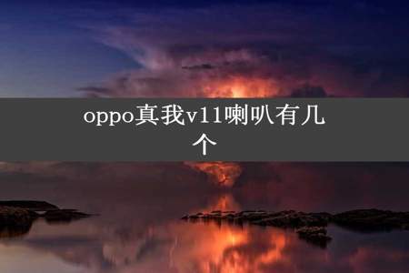 oppo真我v11喇叭有几个