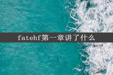 fatehf第一章讲了什么