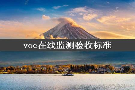 voc在线监测验收标准