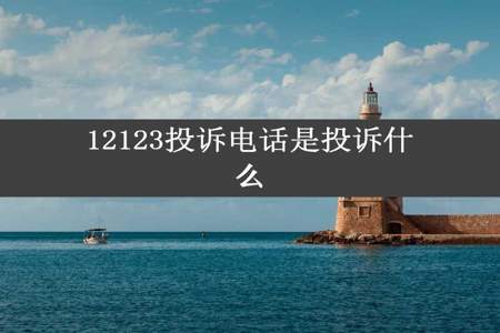 12123投诉电话是投诉什么