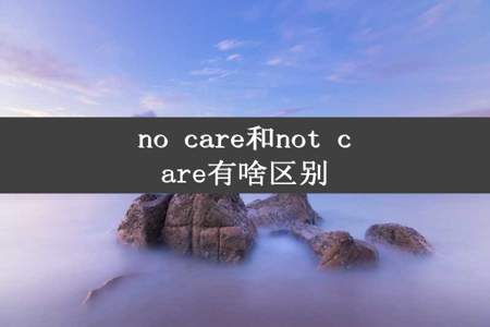 no care和not care有啥区别