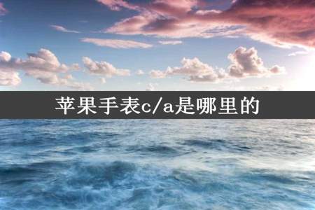 苹果手表c/a是哪里的