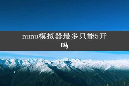 nunu模拟器最多只能5开吗