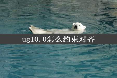 ug10.0怎么约束对齐