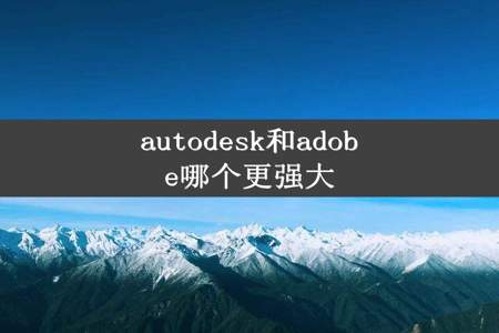 autodesk和adobe哪个更强大