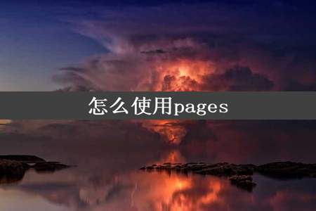 怎么使用pages