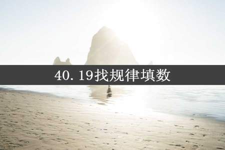 40.19找规律填数