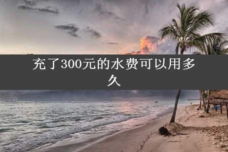 充了300元的水费可以用多久