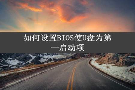 如何设置BIOS使U盘为第一启动项