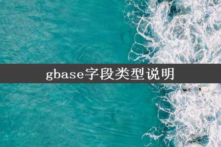 gbase字段类型说明