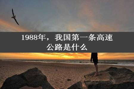 1988年，我国第一条高速公路是什么