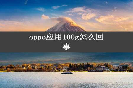 oppo应用100g怎么回事