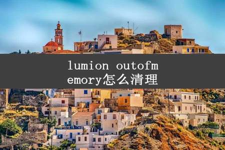 lumion outofmemory怎么清理