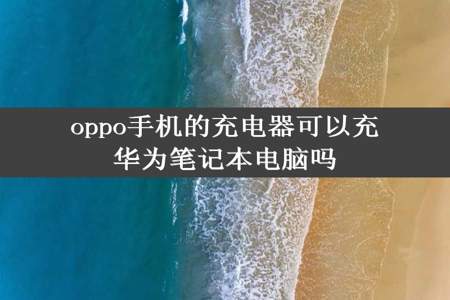 oppo手机的充电器可以充华为笔记本电脑吗