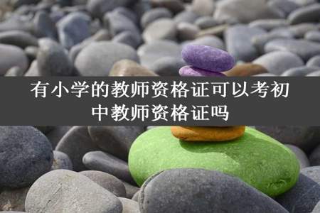 有小学的教师资格证可以考初中教师资格证吗