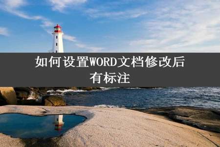 如何设置WORD文档修改后有标注