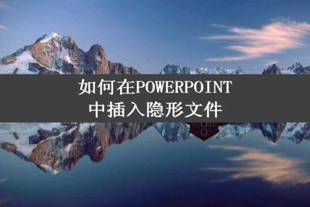 如何在POWERPOINT中插入隐形文件