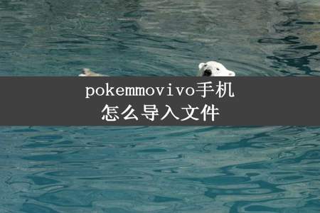 pokemmovivo手机怎么导入文件