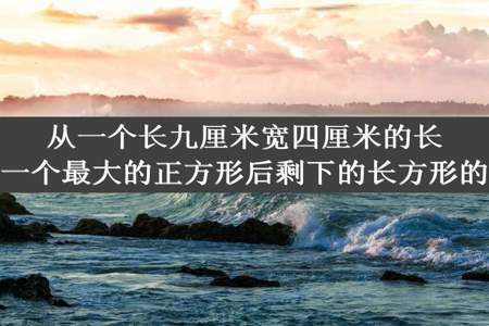 从一个长九厘米宽四厘米的长方形纸片上剪下一个最大的正方形后剩下的长方形的周长是多少厘米