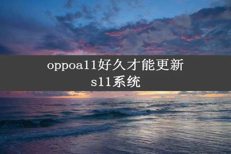 oppoa11好久才能更新s11系统