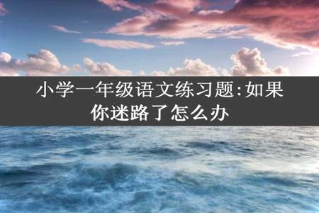 小学一年级语文练习题:如果你迷路了怎么办