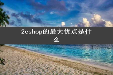 2cshop的最大优点是什么