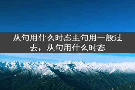 从句用什么时态主句用一般过去，从句用什么时态