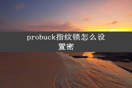 probuck指纹锁怎么设置密