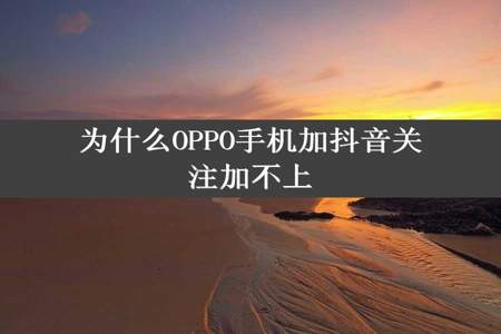 为什么OPPO手机加抖音关注加不上