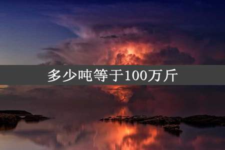 多少吨等于100万斤