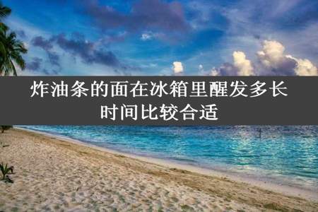 炸油条的面在冰箱里醒发多长时间比较合适