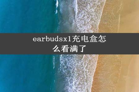 earbudsx1充电盒怎么看满了