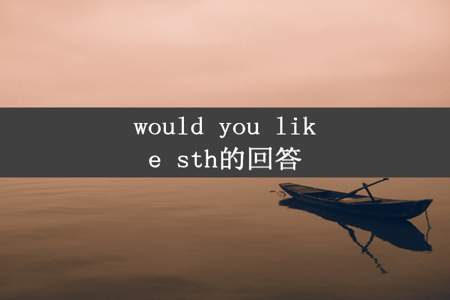 would you like sth的回答