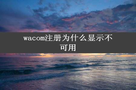 wacom注册为什么显示不可用