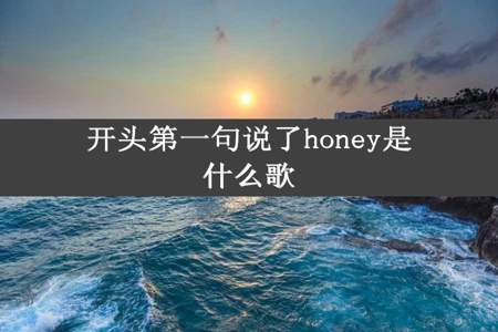 开头第一句说了honey是什么歌